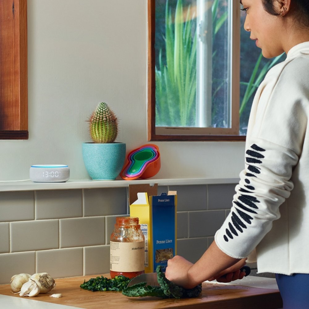 Amazon Echo Dot 3rd Gen Smart Speaker with Alexa Voice and Clock Sandstone