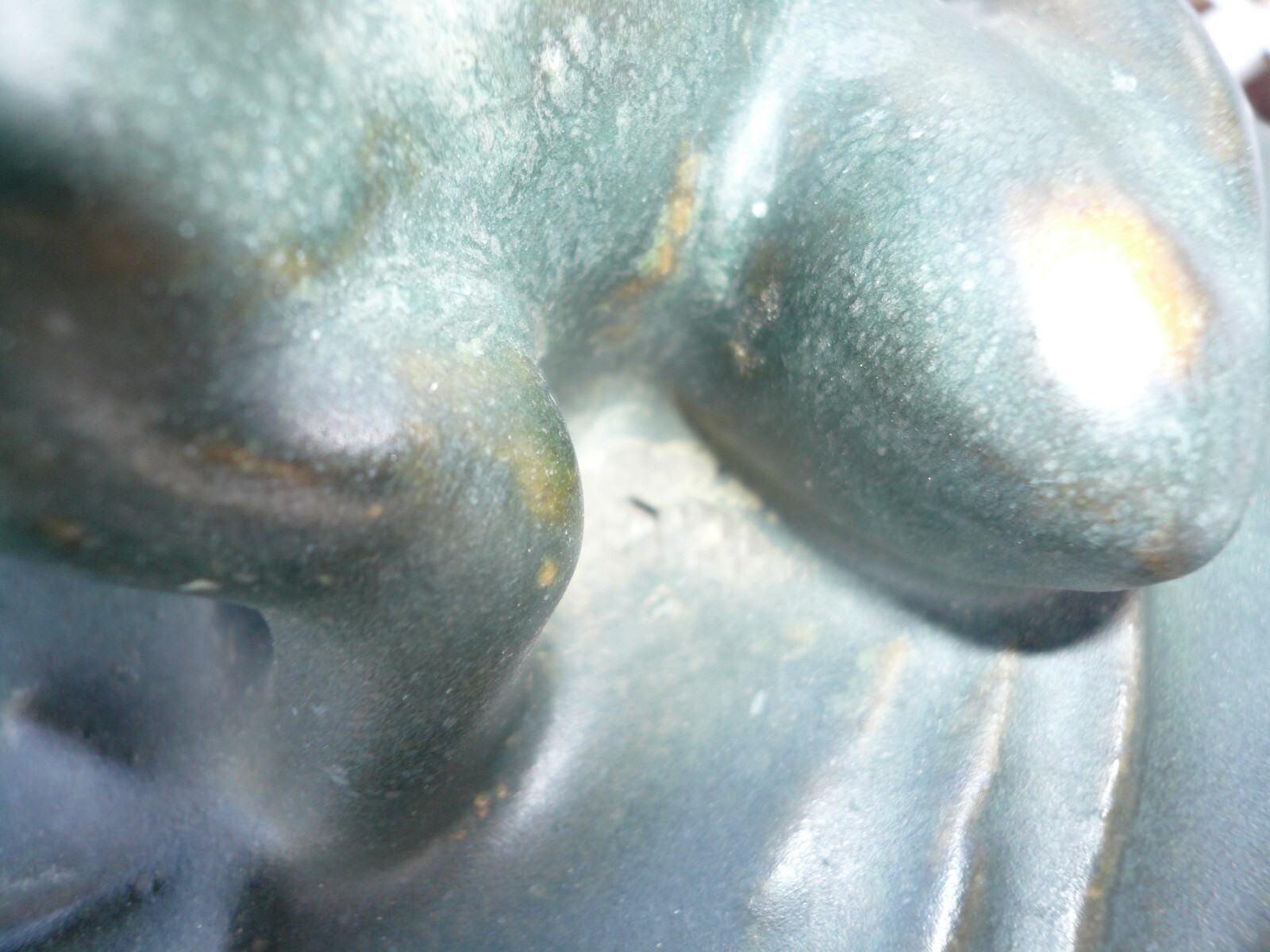 Antique Terra Cotta Garden Frog Fountain Topper Pottery Decor