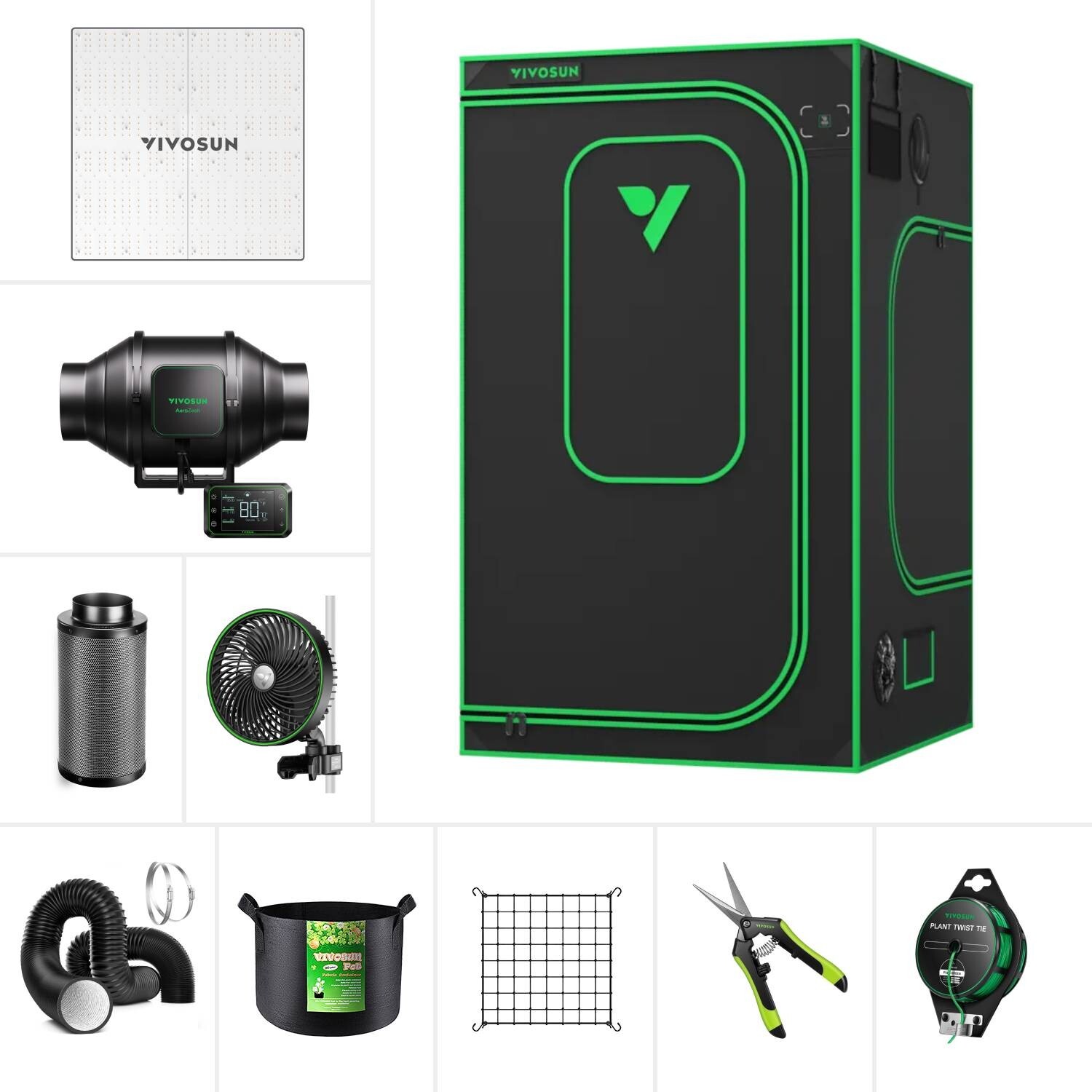 VIVOSUN S448 Smart Grow Tent Kit w/ VS4000 LED Grow Light,Wifi-Control Auto