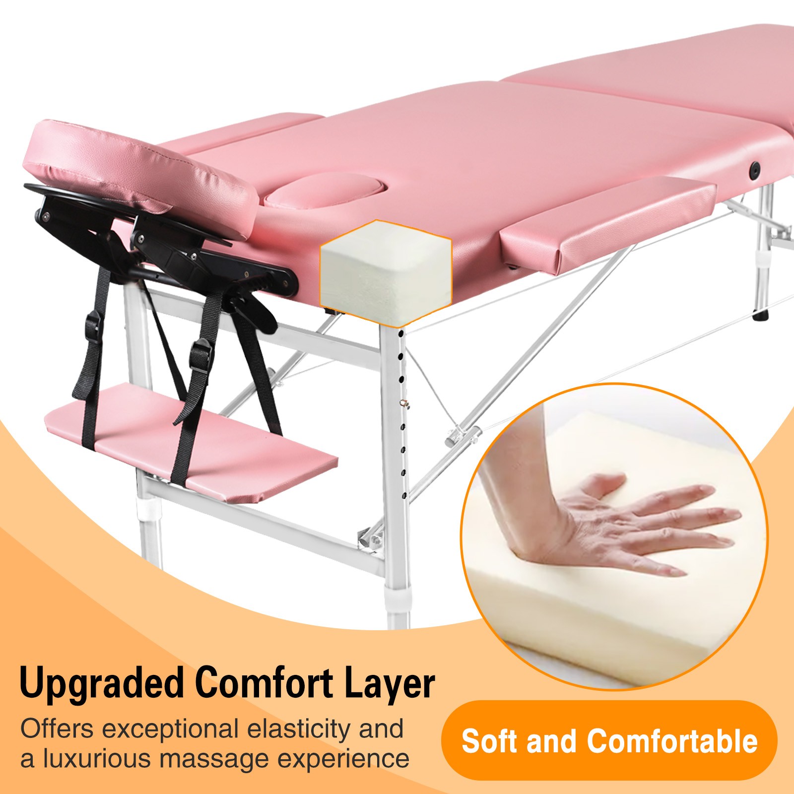 Massage Table Massage Bed 2 Fold Portable Massage Table 84" L x 30" W Spa Bed