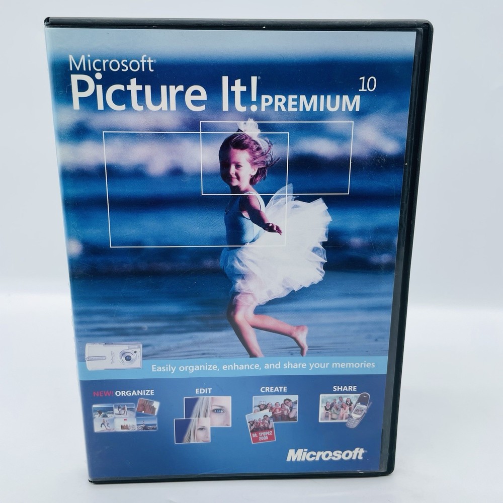 Microsoft Picture It! Premium 10 (CD) Tools Organize Edit Create Share Photos