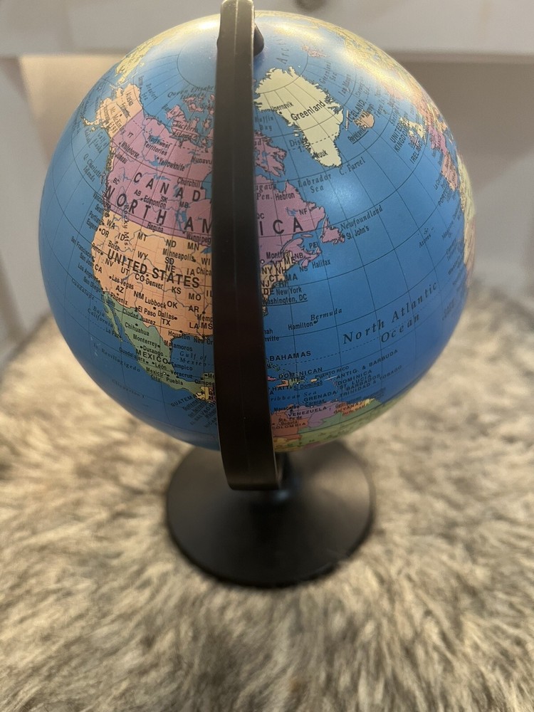 Desktop Globe Spinning Dual Direction Educational Decor 8.5”