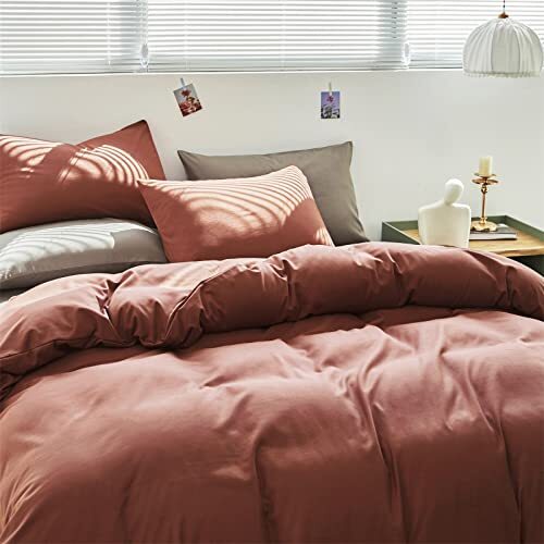 Brick Red Comforter Set Dark Red Bedding Comforter Set Solid Queen 1-brick Red