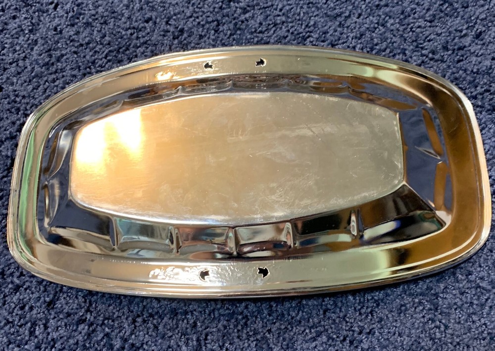 Eagle oval bread tray/serving dish. Chrome-plated.