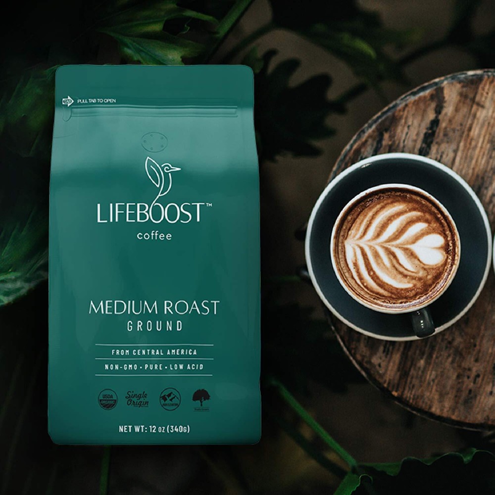Coffee Ground Medium Roast Coffee - Low Acid Single Origin USDA Organic Coffee -