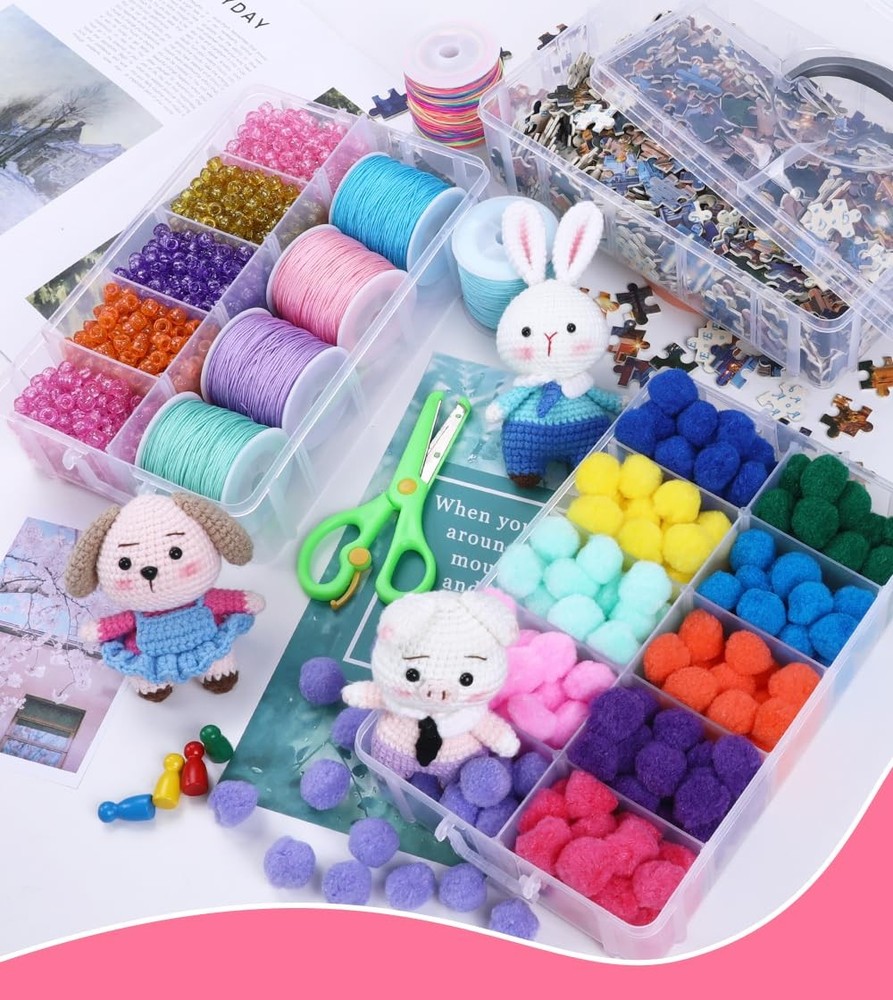 3-Layer Stackable Storage Container , 30 Dividers Compartments, Perfect for S...