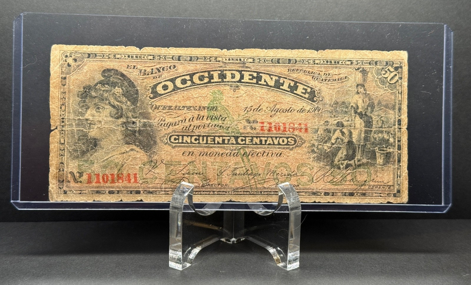 Guatemala - 50 Centavos - 15 Agosto 1900 - Banco Occidente Quezaltenango