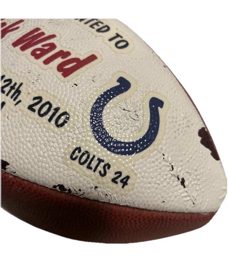 NFL Game Used Football Derrick Ward Texans vs Colts 9/12/2010 Wilson The Duke