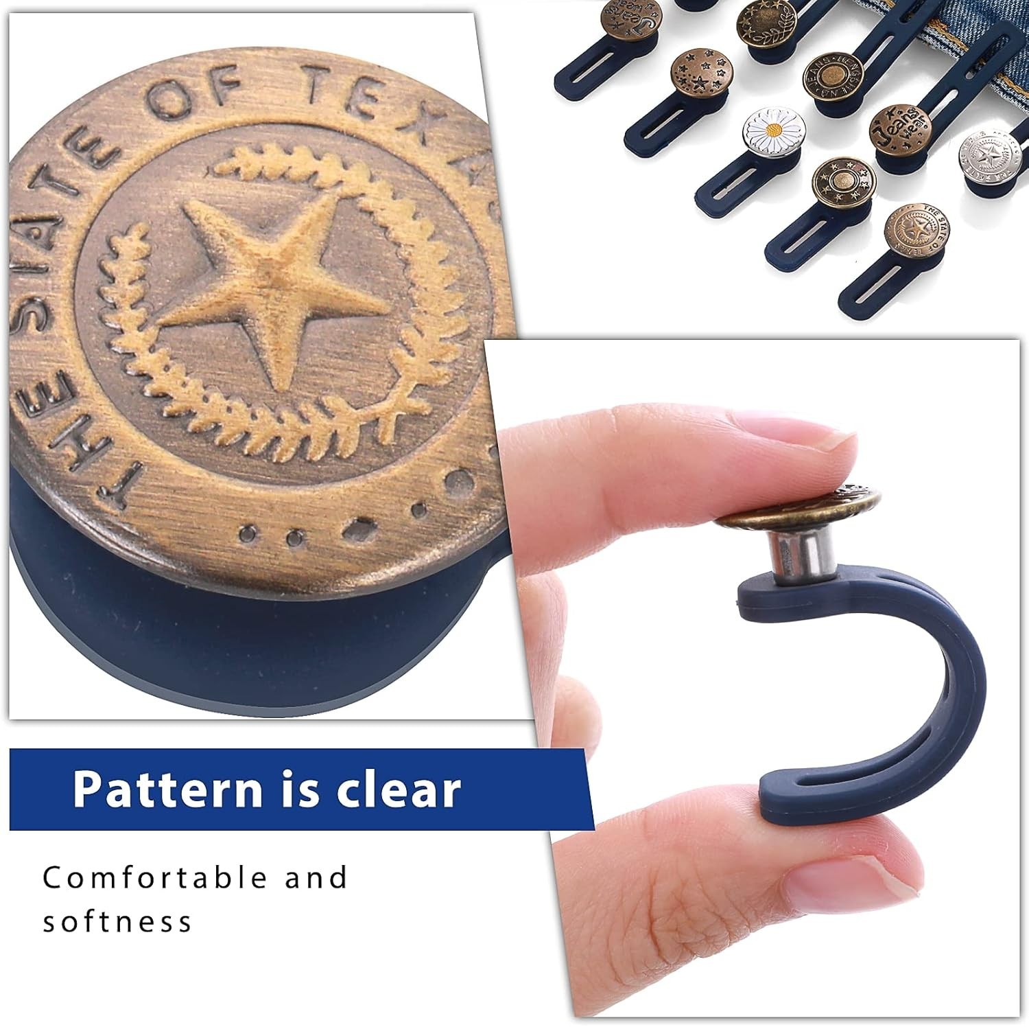 10 Pack Pants Expander Button Jeans Waist Extender Button10 Styles for Men Women