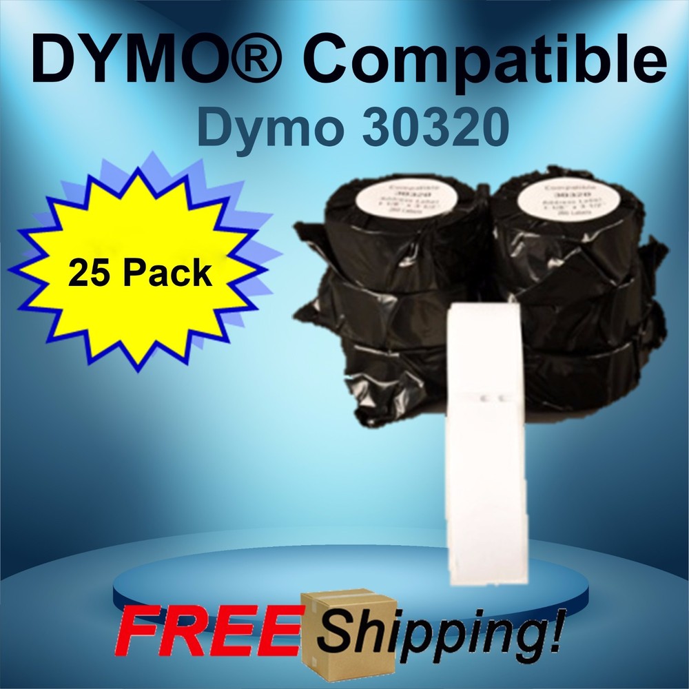 Dymo® Compatible 30320 Postage Labels CoStar® 25 Rolls White Rectangular Shaped