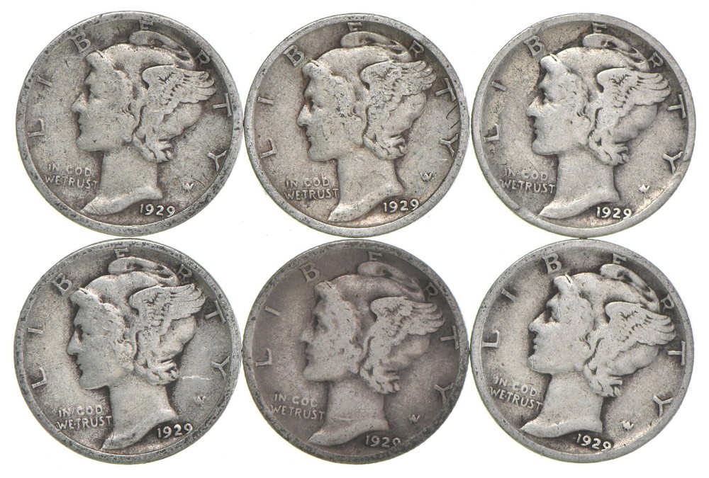 VG+ 1929-S Mercury 90% Silver Dime