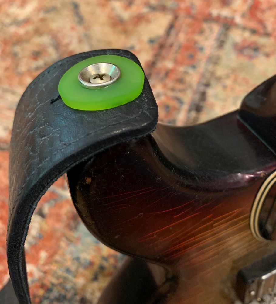 Four ICE-LIME Rubber Guitar Strap Locks - Classic Design & Great Reliability