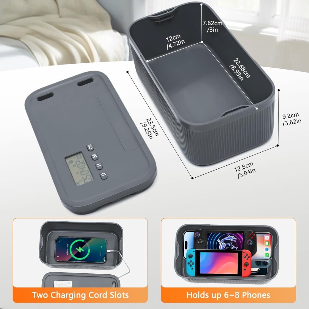 Timed Lock Box for Phone & Snacks | 2-in-1 Smart Lock with Digital Timer & Quick