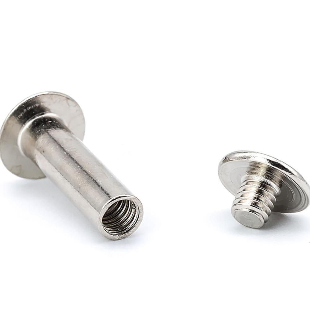 Chicago Screws Assorted Kit 110 Sets 6 Sizes Flat Head Studs for Leather