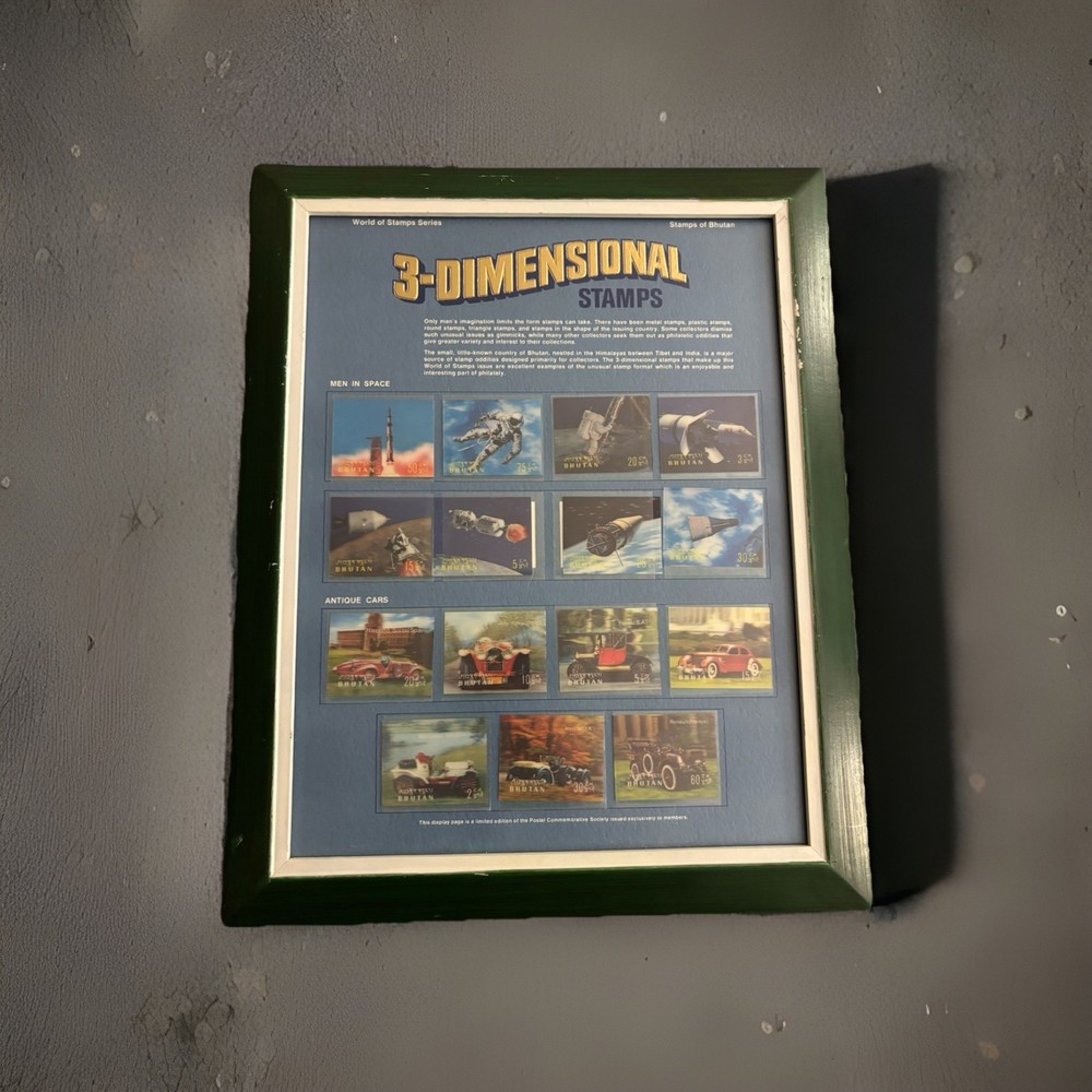 Old Stamps Display Pages Lot Of 4 Historic American Flags ,3 Dimensional And Etc