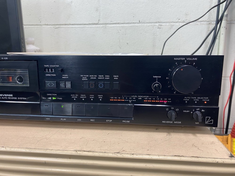 Luxman K-105 Auto Reverse Stereo Cassette Deck Player +Manual (SERVICED)
