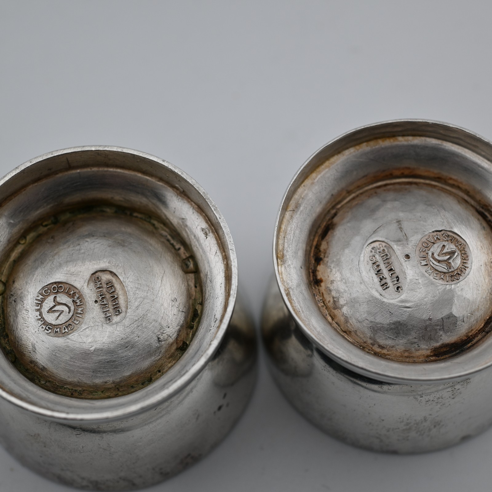 RARE 4 Mexican Sterling Silver William Spratling Salt Cellars / Dishes & Spoons