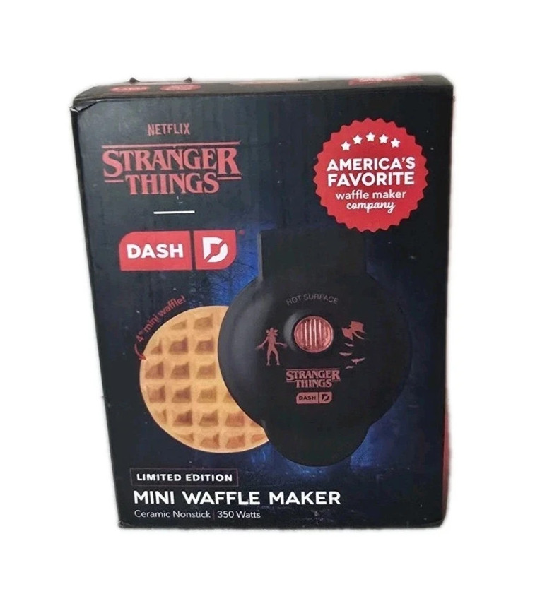 NEW DASH STRANGER THINGS MINI WAFFLE MAKER LIMITED EDITION NETFLIX WAFFLE MAKER