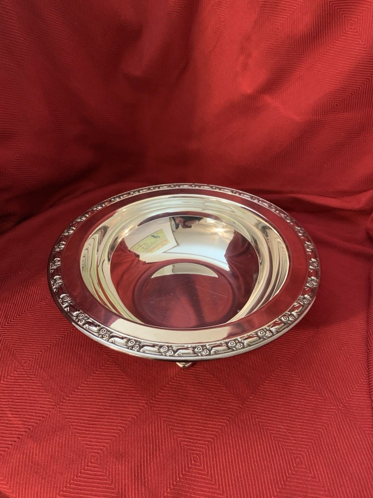 VINTAGE ONEIDA SILVERSMITH SILVER PLATED BOWL DISH FOOTED 10 1/2" IN DIAMETER