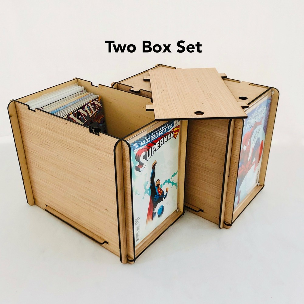 Two Pack Comic Book Storage Boxes & Acrylic Frames - One for a Gift-One for You