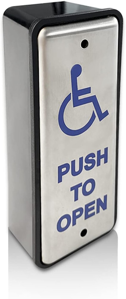 Handicapped Push Button for Automatic Door Opener,Single Narrow Wired Stainless