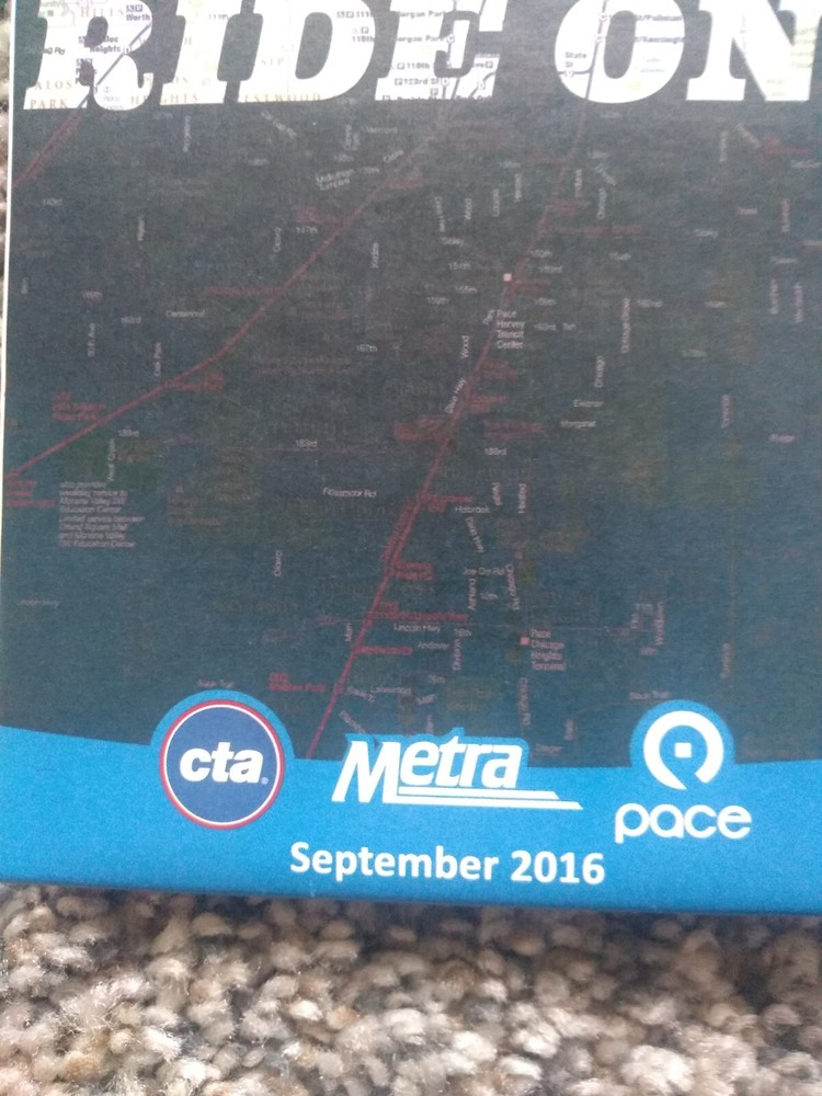 NEW 2016 ChicagoTransitAuthority CTA subwayMetra Train Pace Bus System Map Guide