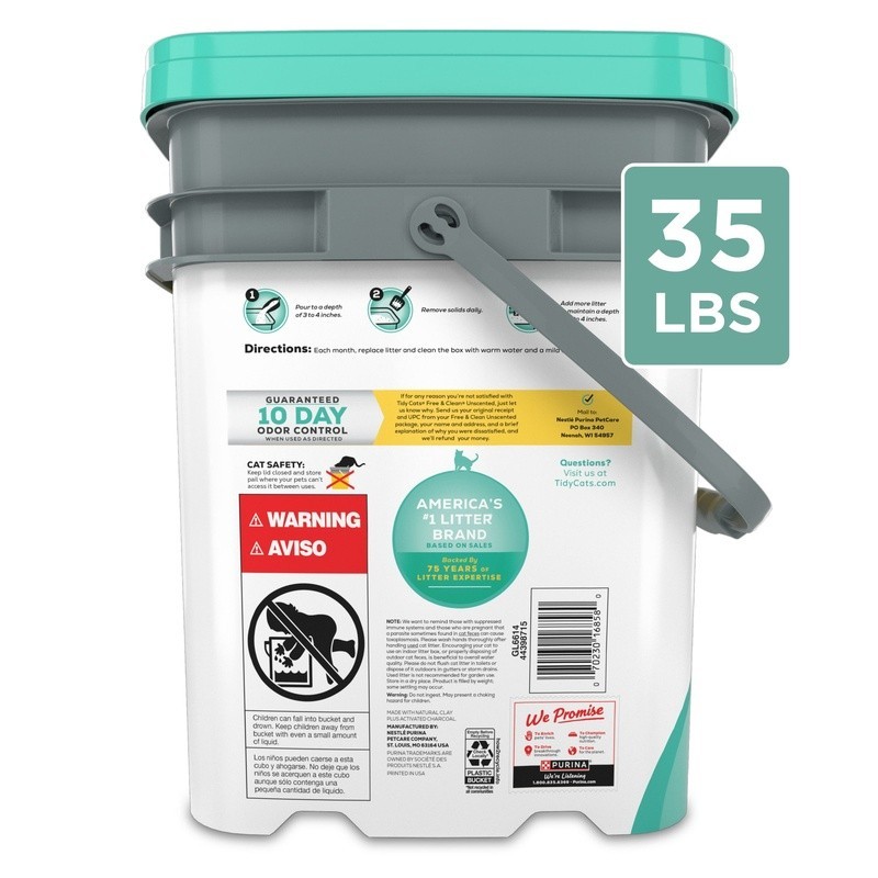 Unscented Cat Litter Clumping Low Dust Odor Control Activated Charcoal Multi Cat