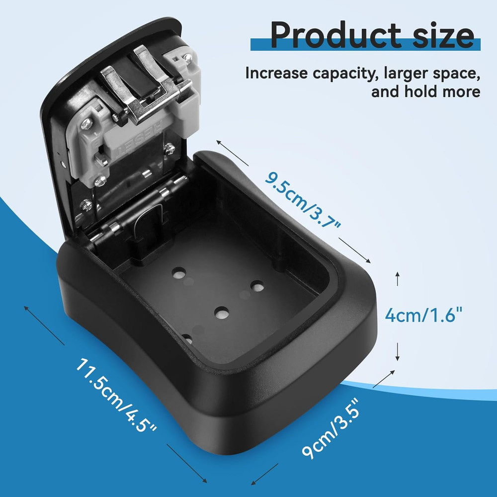Heavy-Duty Wall-Mounted Key Lock Box – 4-Digit Combination, Weatherproof