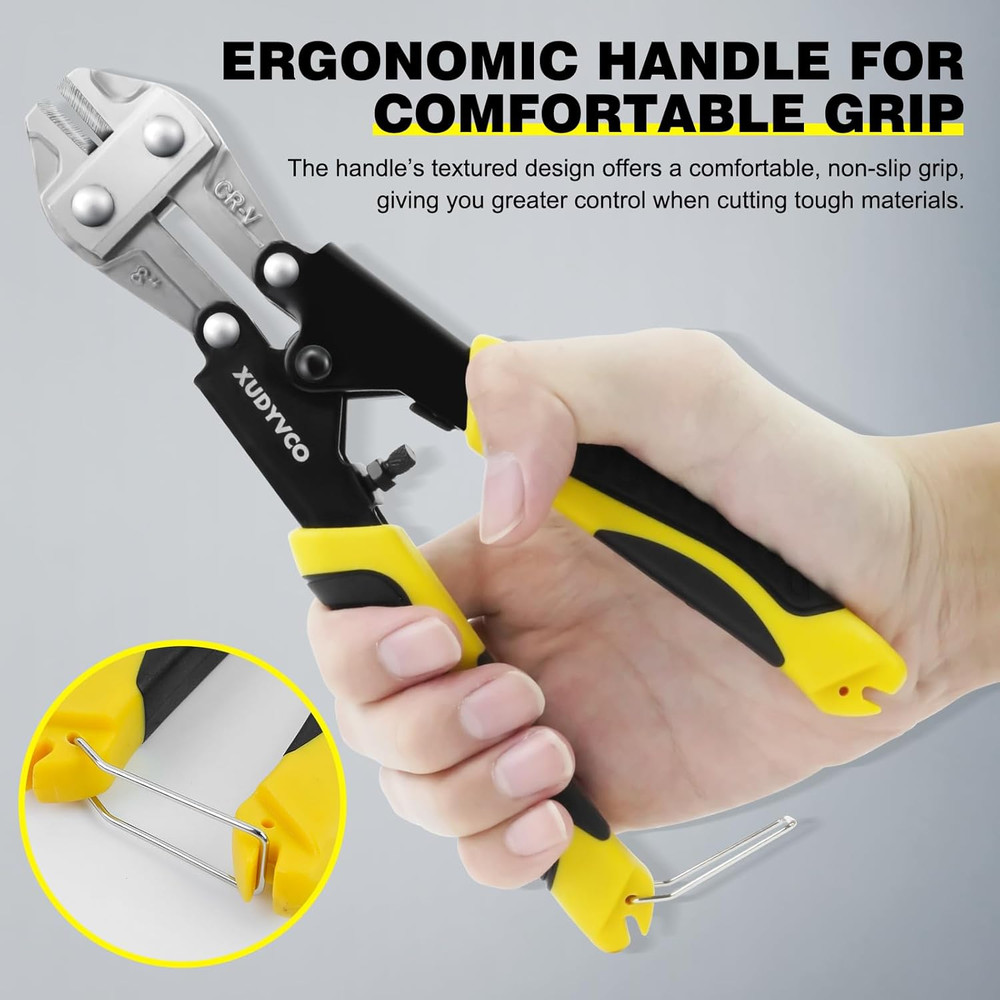 Mini Bolt Cutters 8" Wire Cable Cutter Small Screw Cutter Tool Non-Slip Handle