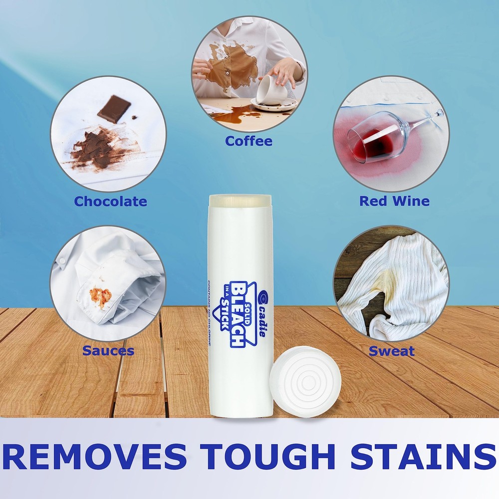 Solid Bleach in a Stick - Concentrated and Natural Stain Remover Solution for...
