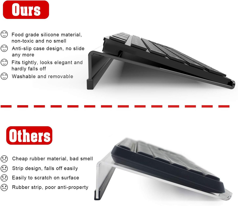 Acrylic Tilted Computer Keyboard Stand for Ergonomic Typing, Keyboard Tray Holde