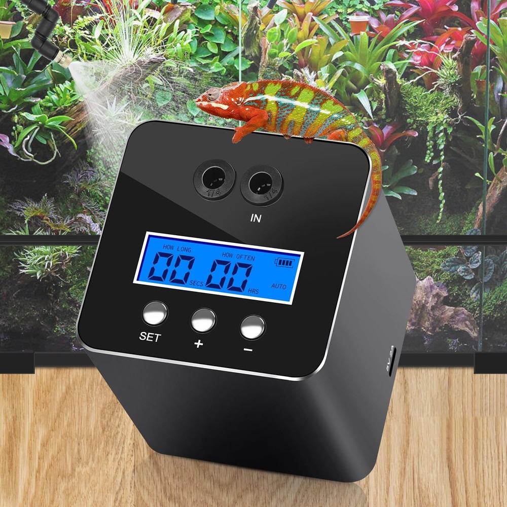 reptile humidifier, LCD with timing function, time length and interval can be...