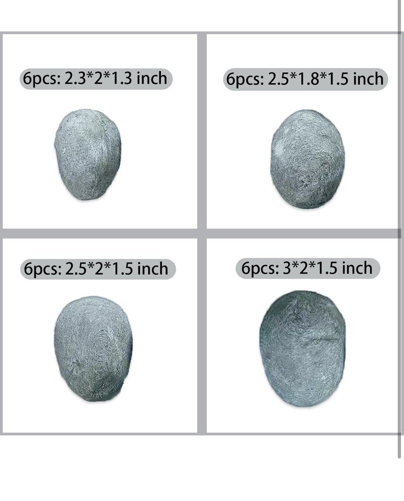 24 Pcs Gray Ceramic Fireplace Pebbles For Gas Fireplace Rustic Firepits Stoves