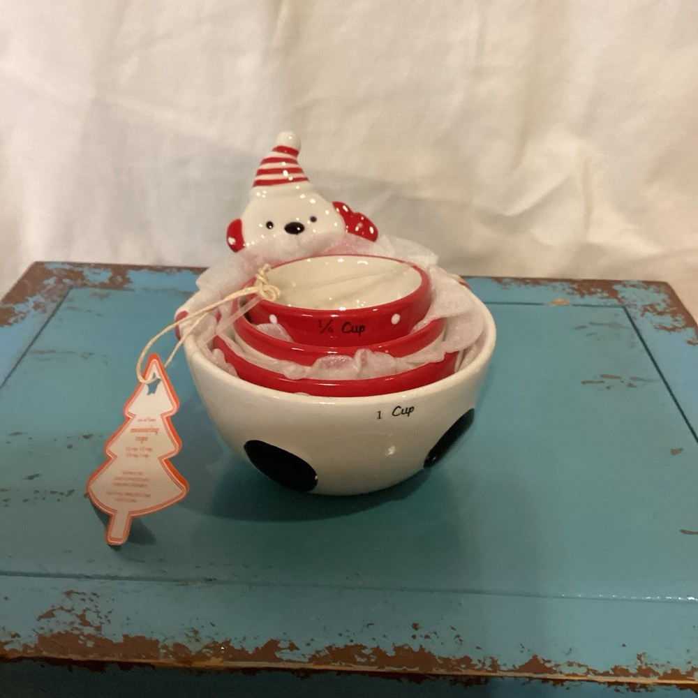 Snow Bear Stackable Measuring Cups Home Essentials  * Crazing *