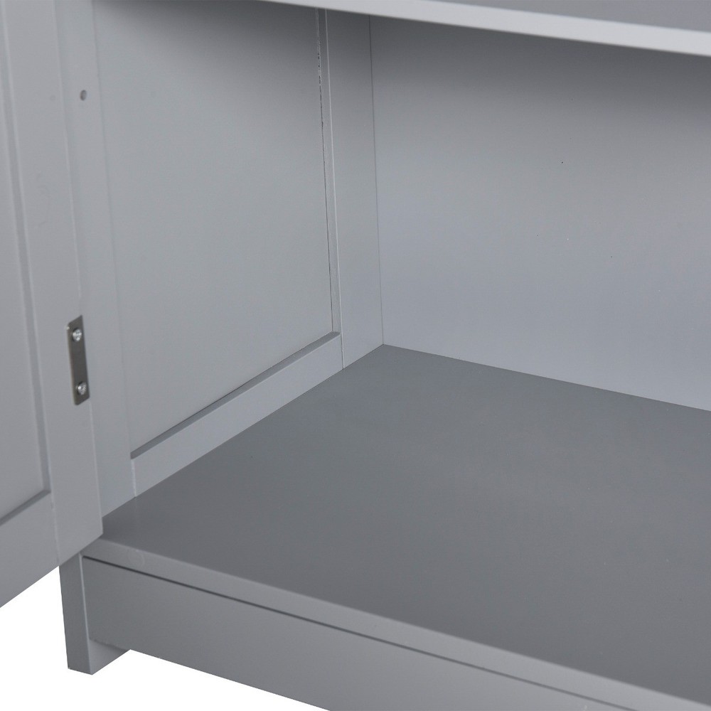 Bathroom Floor Cabinet Storage Organizer Kitchen Cupboard with Adjustable Shelf
