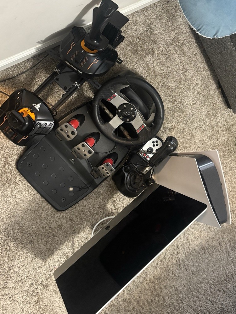 PlayStation Console & Thrustmaster Racing Wheel, Pedals, Joystick Bundle