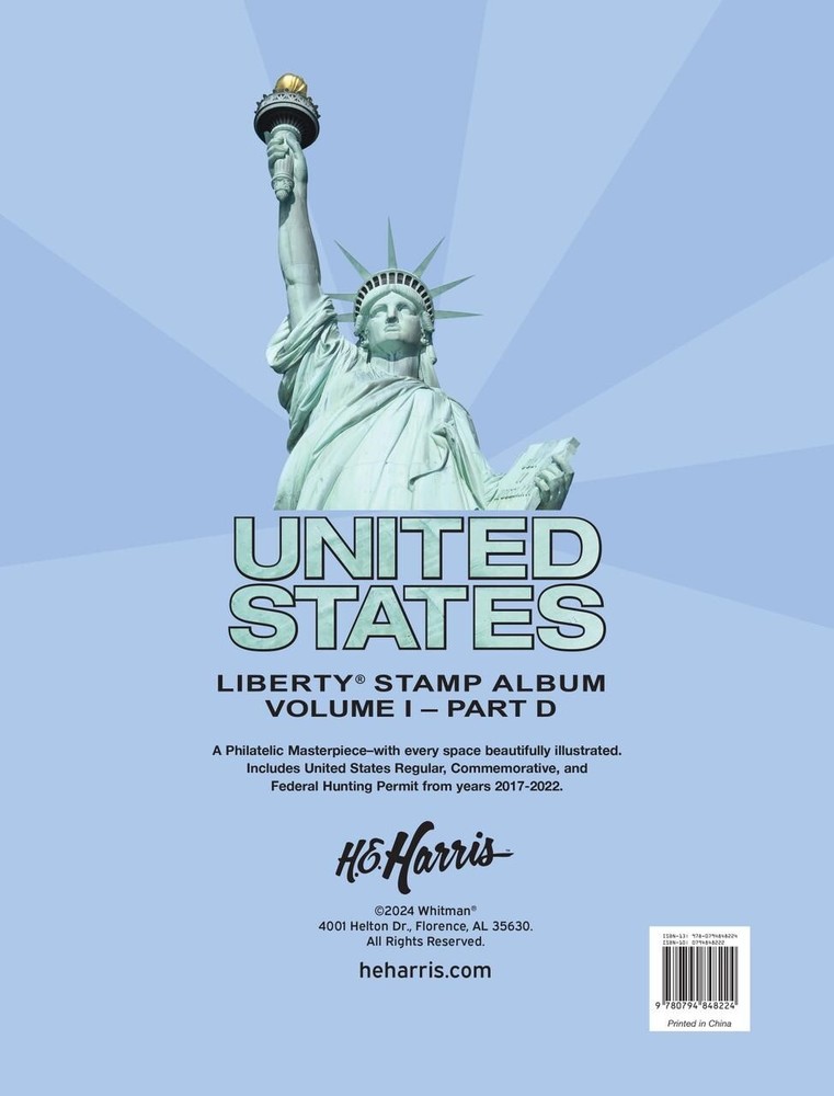 Stamp Album PAGES US Liberty 1 Vol I Part D 2017 - 2022 New By HE Harris