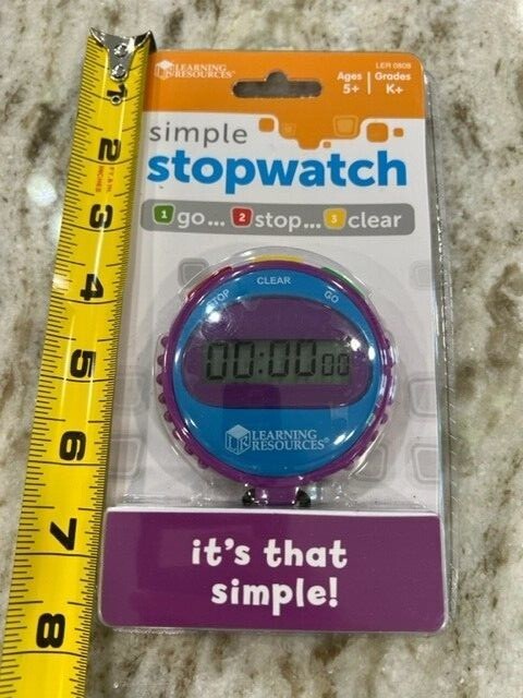 Learning Resources Simple  Stopwatch  Ages 5+ NEW Purple