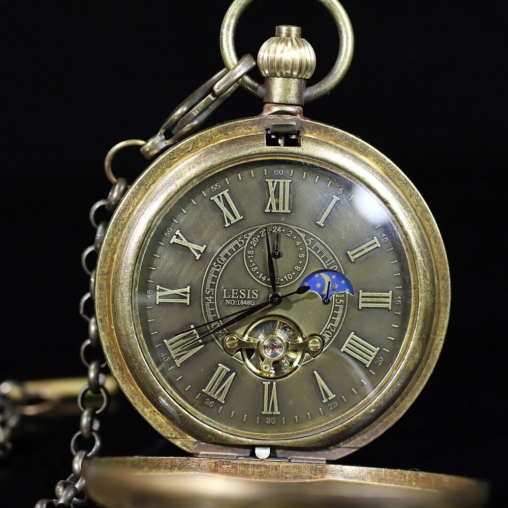 Double copper mechanical pocket watch