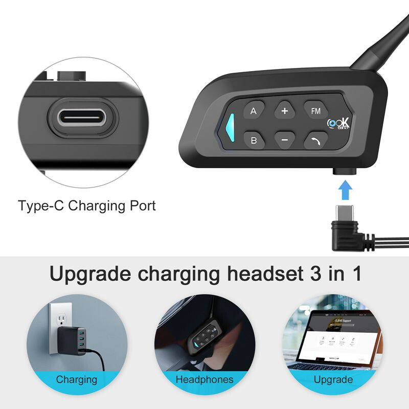 Motorcycle Helmet to Helmet 5.1 Bluetooth Intercom Headset Moto Intercomunicador