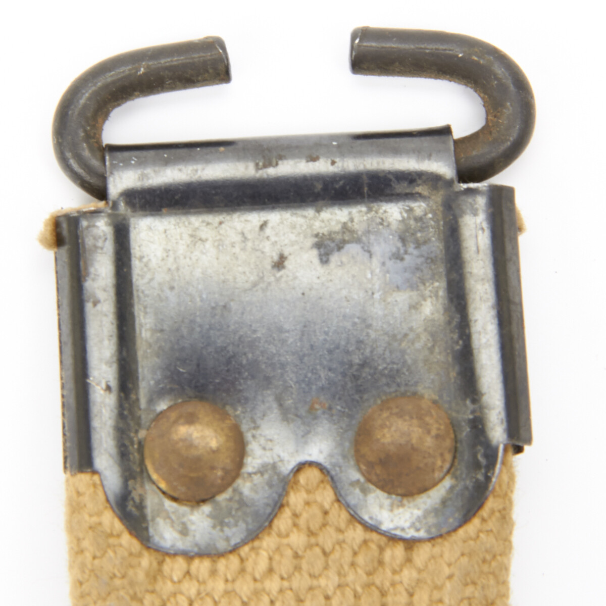 Original WWII Dated British Enfield Web Khaki Sling with Steel Fittings