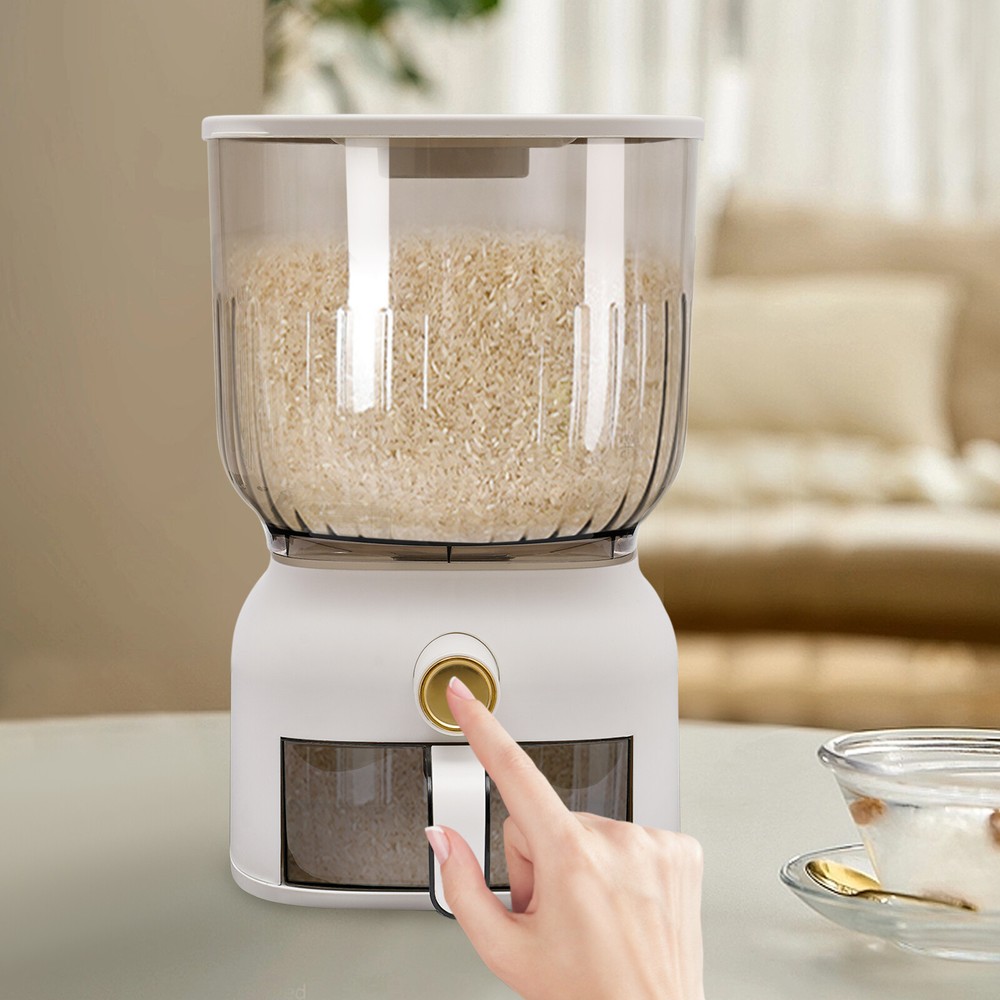 22lbs Rice Dispenser Grain Storage Container Kitchen Organizer With Rice Cup
