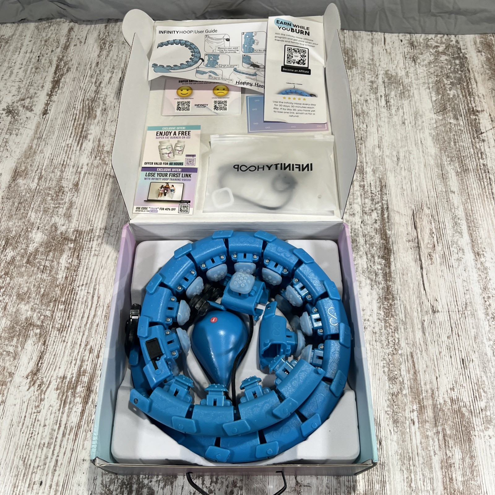 Genuine Infinity Hoop Weighted Hula Hoop Workout Device - With Sweat Belt