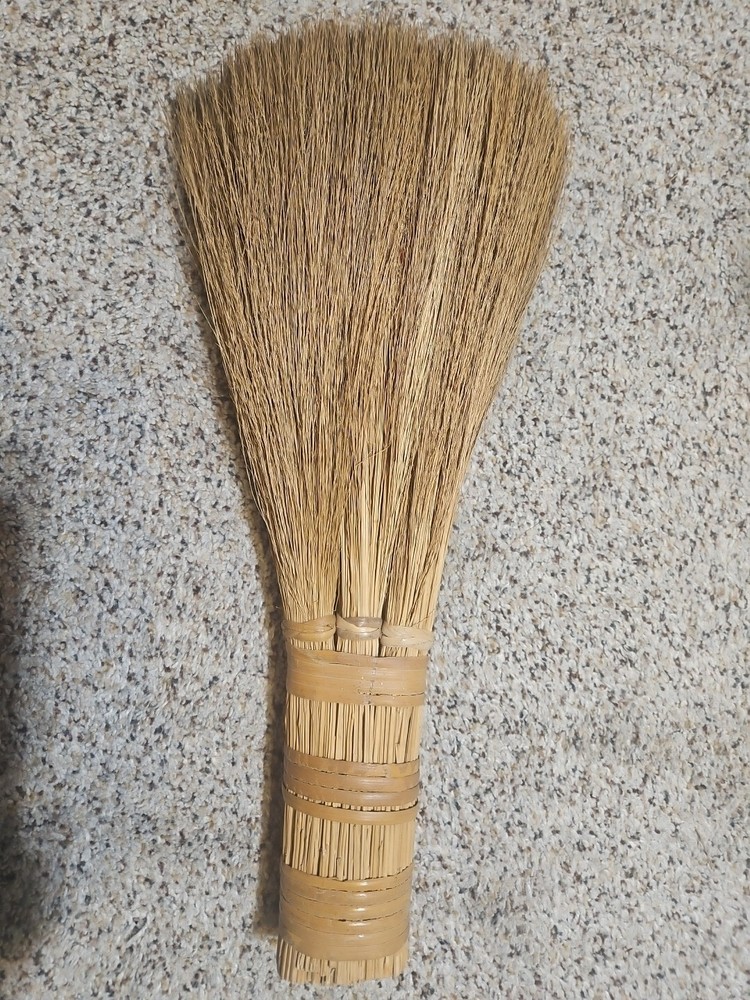 VINTAGE FIREPLACE HEARTH BROOM OLD CHINA LABEL