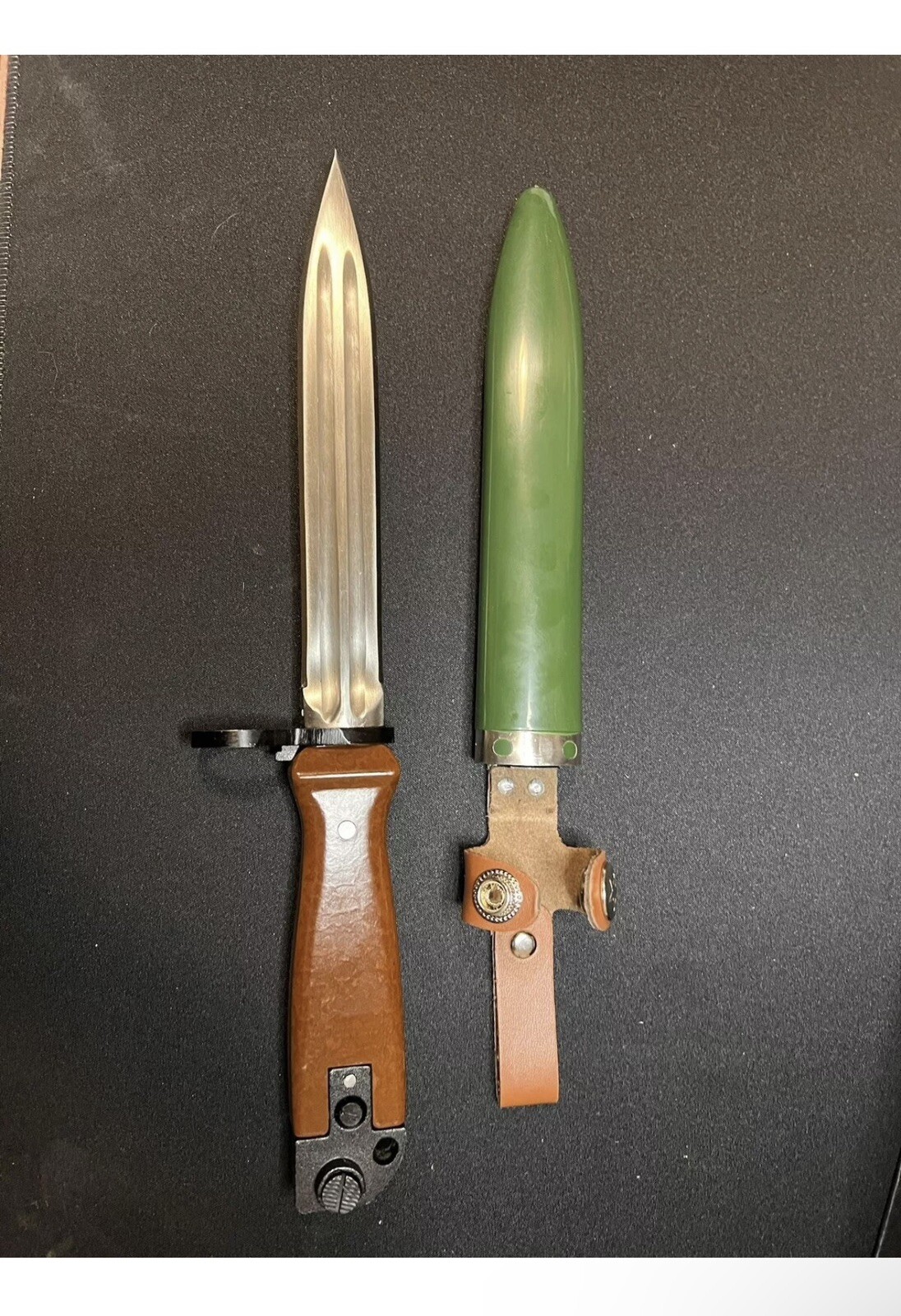 Rare Chinese Military Rifle Knife Bayonet Type 81 1980's With Scabbard