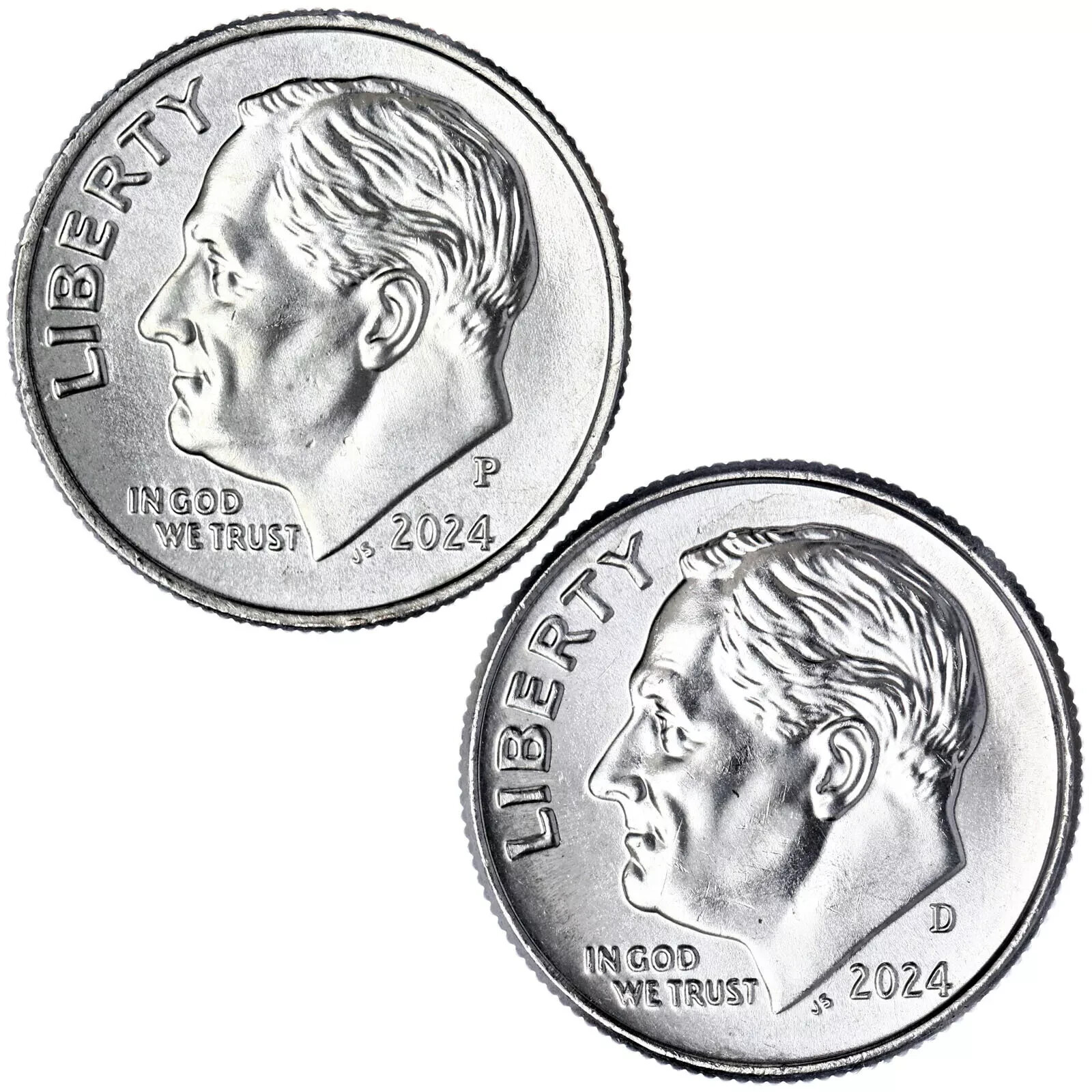 2024 P&D Roosevelt Dime 2 Coin Set Uncirculated US Mint