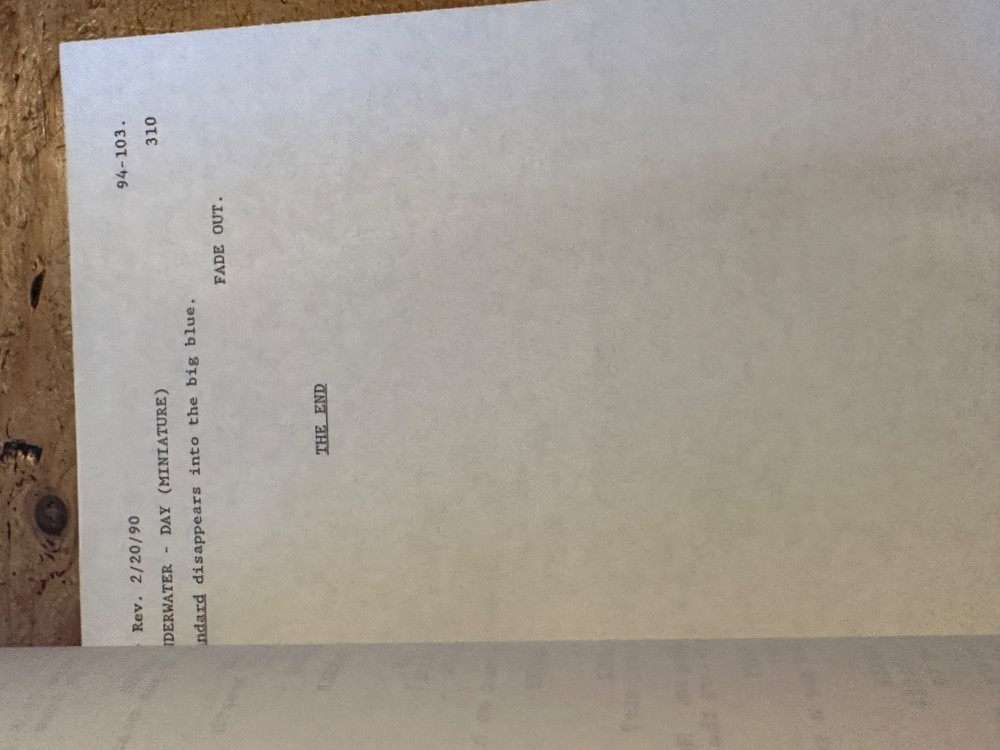 GOING UNDER AKA DIVE MOVIE ORIGINAL SCREENPLAY SCRIPT BILL PULLMAN