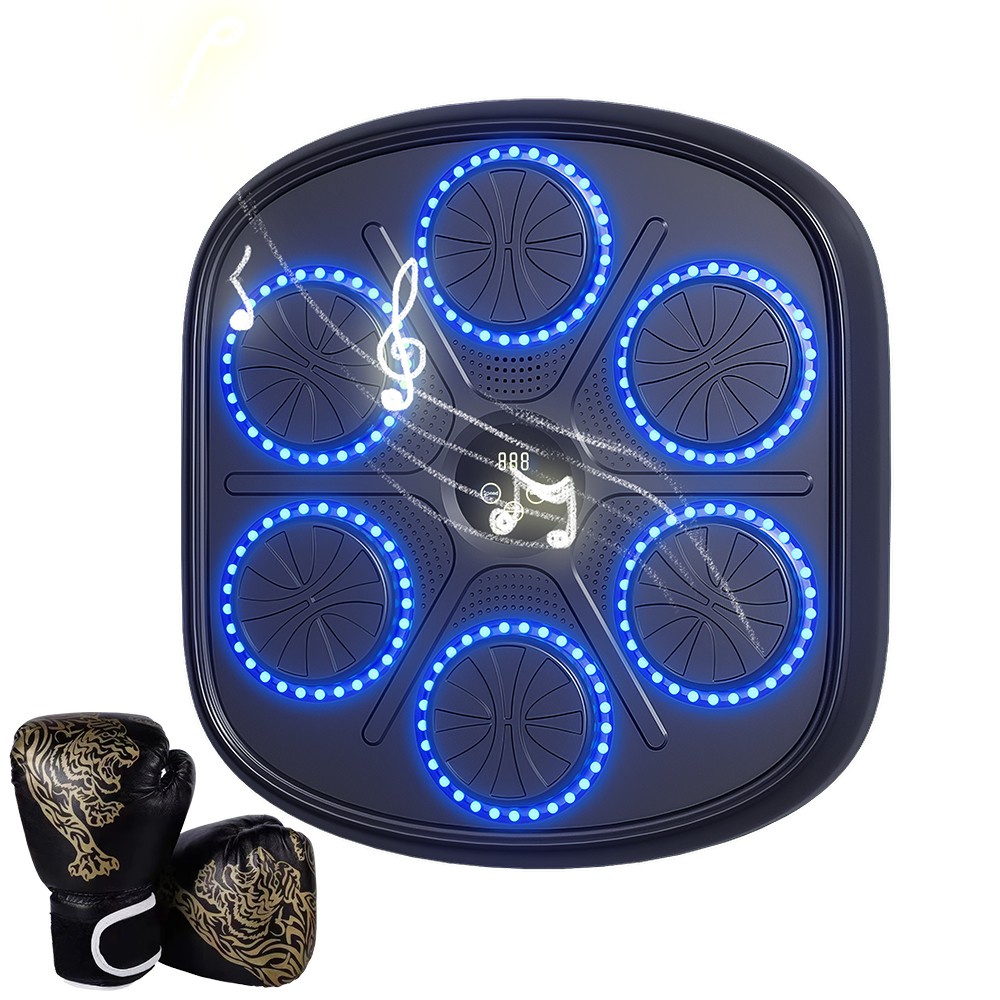 2024 Smart Music Boxing Machine Bluetooth Wall Target Training Exercise + Gloves
