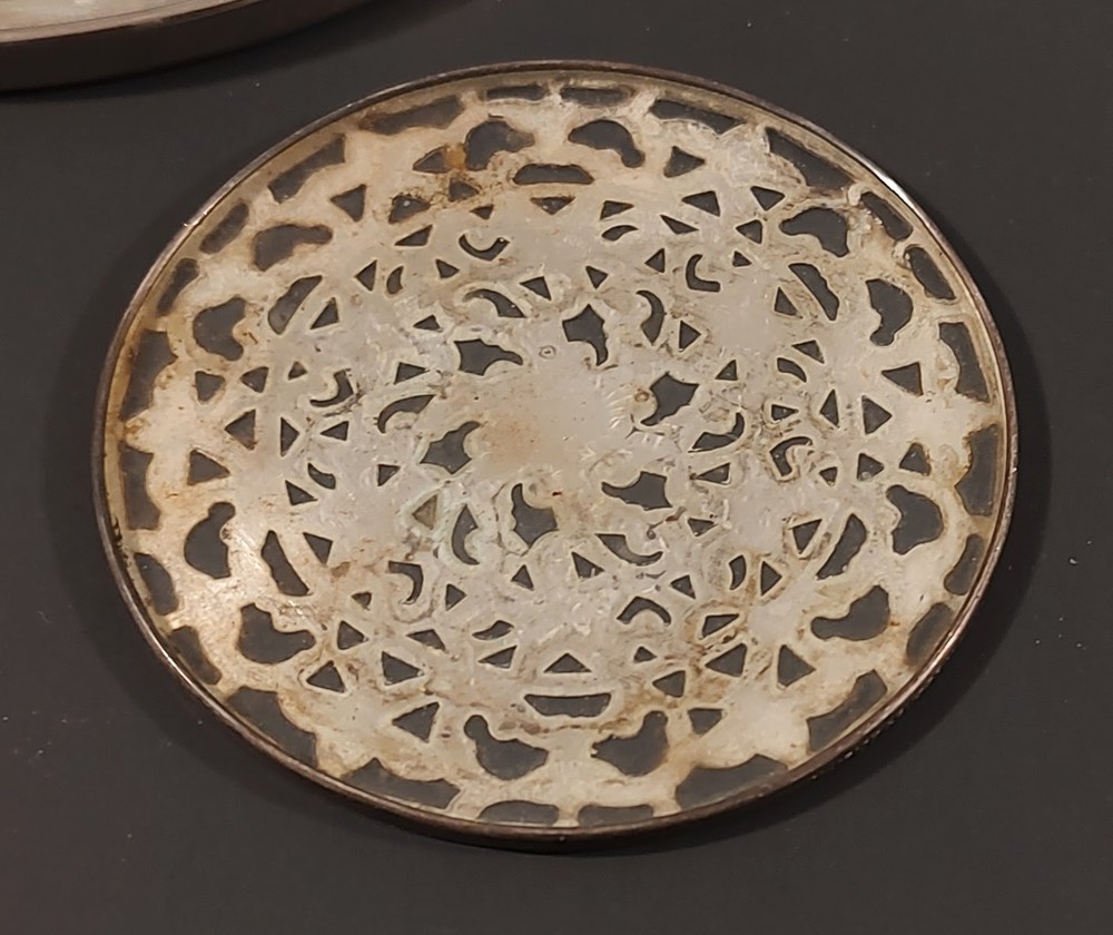 Vintage Webster EPCA Silver Plate and Glass Coasters