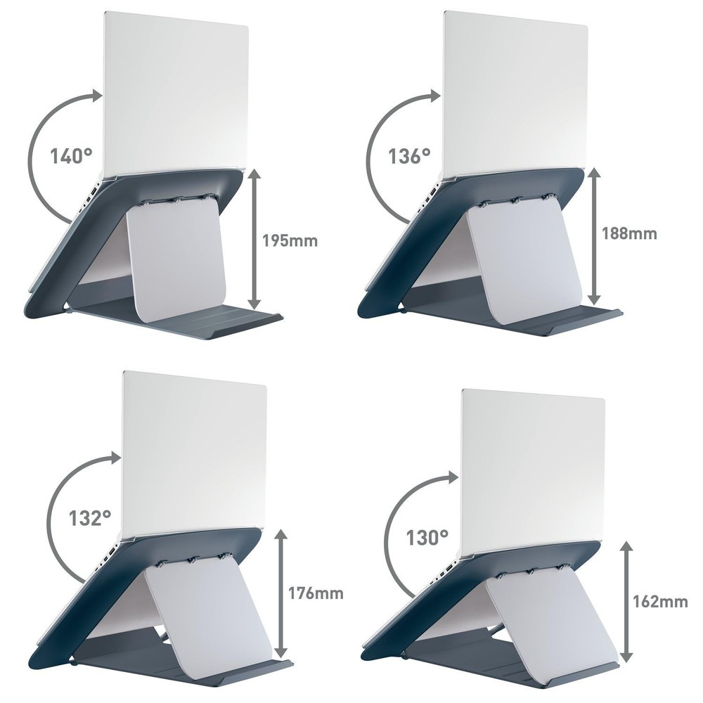 Leitz Ergo Laptop Stand, Adjustable Computer Riser, Portable Notebook Stand f...